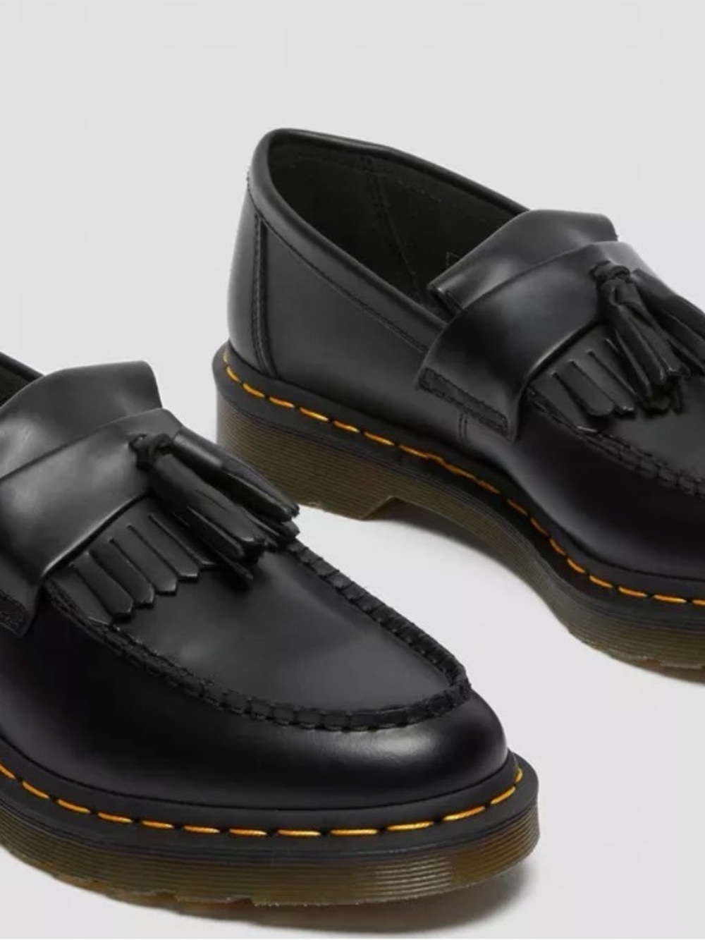 Dr. Martens Black Leather Tassel Kiltie Loafers